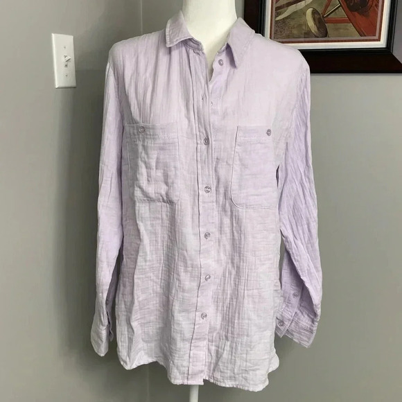 Social Standard Tops - NWT - Social Standard by Sanctuary Gauze Button Down Shirt Lavender Purple Large